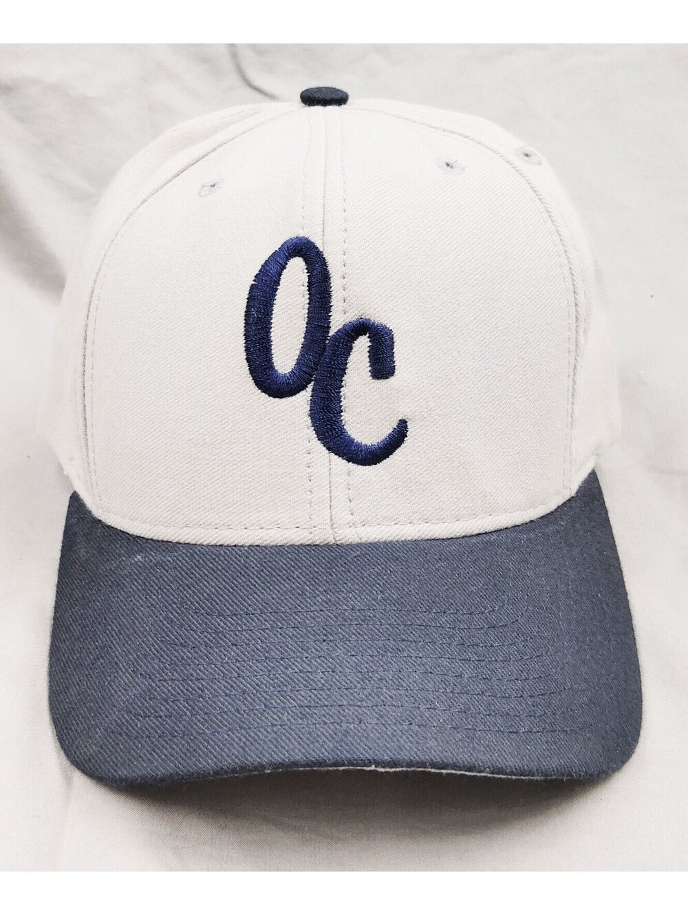 Strohm Manufacturing OC Hat ST 89953 White Navy Snapback Baseball Cap USA Style